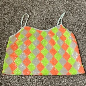 Neón Sequin Crop Top